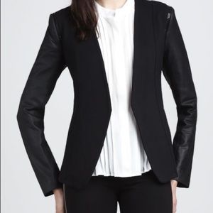 Theory Yasia Blazer with Leather Sleeves